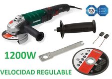 AMOLADORA ANGULAR RADIAL 1200W 125mm VELOCIDAD REGULABLE AMOLADO CORTE CORTADORA