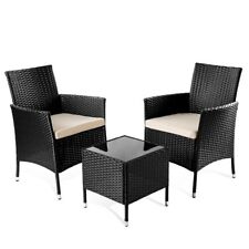 Set de muebles de jardín terraza o balcon TIVOLI mesa+2 sillas negro -McHaus